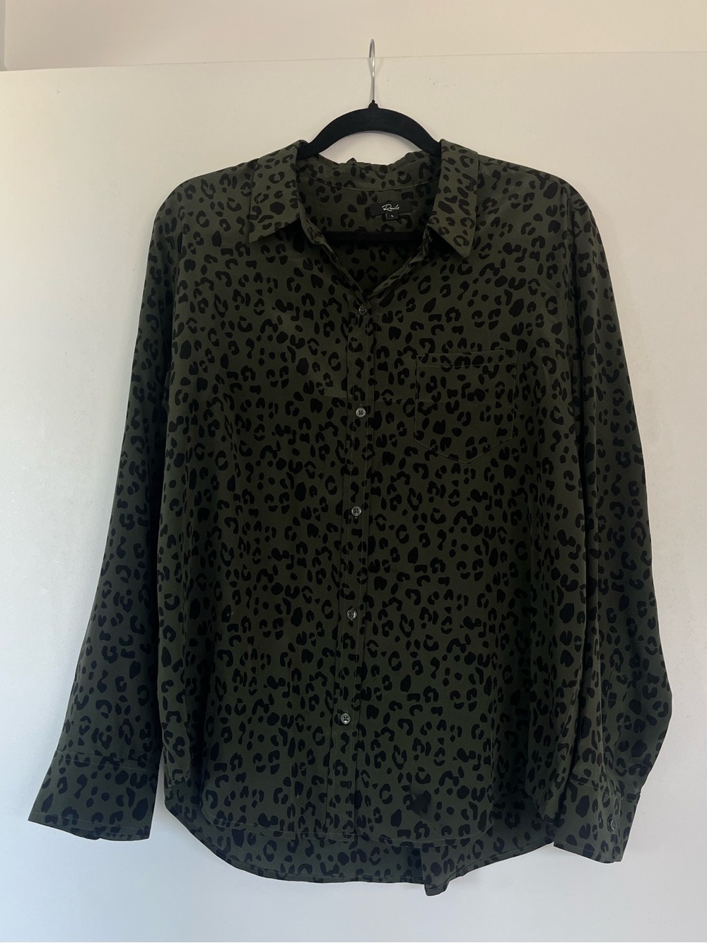 Rails Green Leopard Print Button-Up Shirt